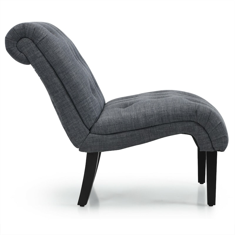 Gymax Set of 2 Armless Accent Chair Upholstered Tufted Lounge Chair - 38.5'' x 27.5'' x 33''