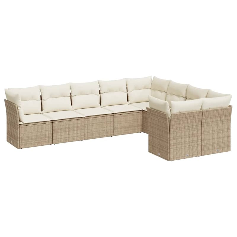 vidaXL Garden Sofa Set Beige, Cream White - 24.4 x 24.4 x 27.2