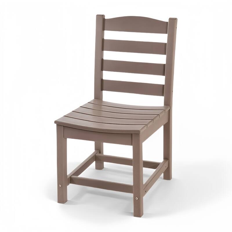 Armless Outdoor Chairs - HDPE Material Set of 2, Weather Resistant