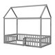 preview thumbnail 31 of 34, Merax Wood House Bed with Fence and Door