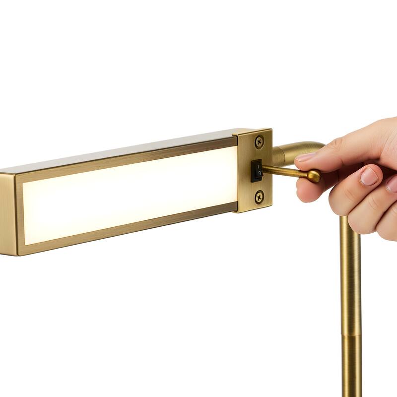 62.5 in. Industrial 1-Light 3CCT LED Pharmacy Floor Lamp for Living Room with Metal Shade