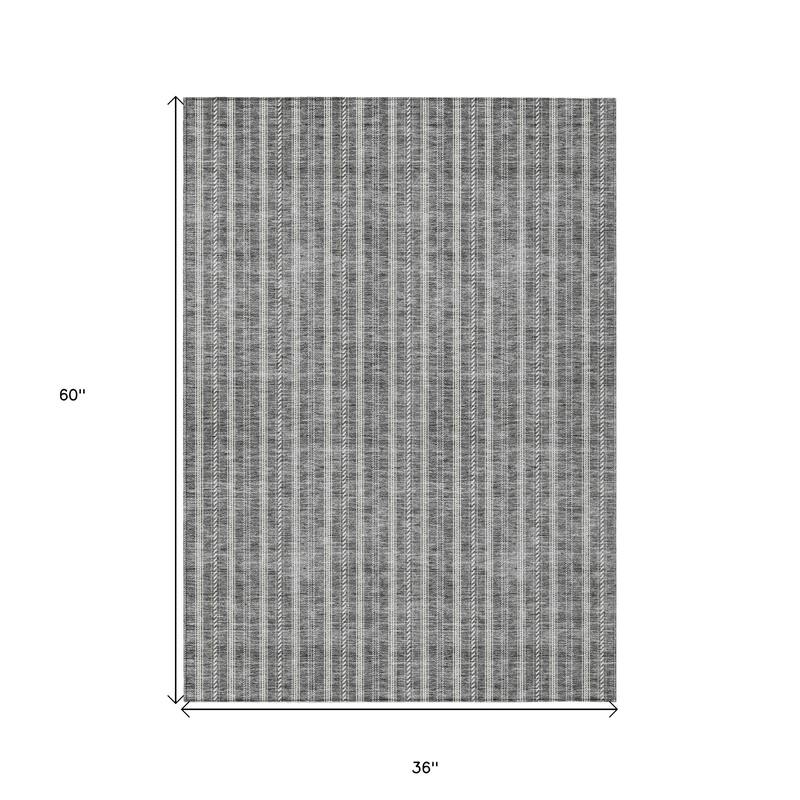 HomeRoots Striped Transitional Rectangle Outdoor Rug