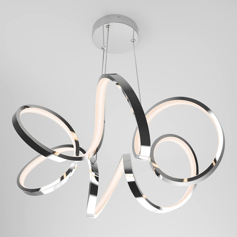 Artika Swirl Ribbon LED Pendant Ceiling Light, Chrome
