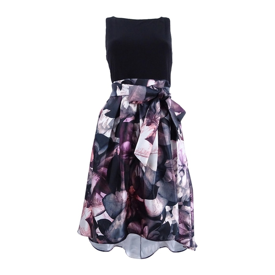 Shop Sl Fashions Women S Floral Print High Low Dress Black Pink
