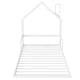 preview thumbnail 9 of 7, White Twin Size Metal Floor Bed with House-shaped Headboard