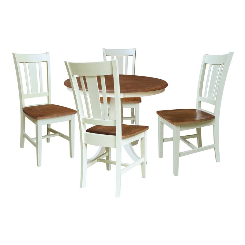 36" Round Top Pedestal Table With San Remo Chairs