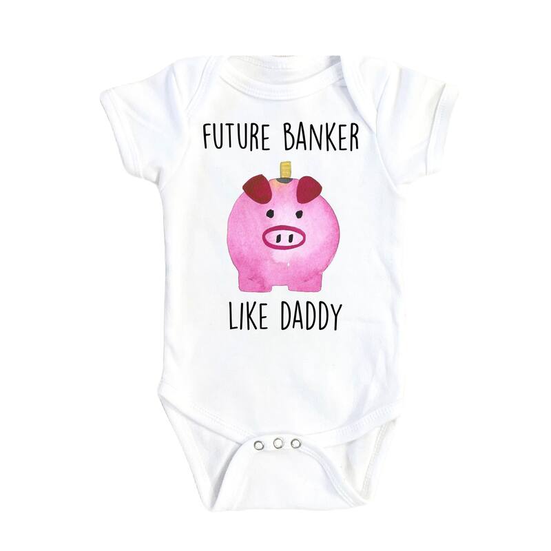 Finance Banker - Baby Boy Girl Clothes Infant Bodysuit Funny Cute Newborn - White - 3-6M