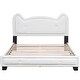 preview thumbnail 11 of 10, Full Size Upholstered Platform Bed with Ears Shaped Headboard