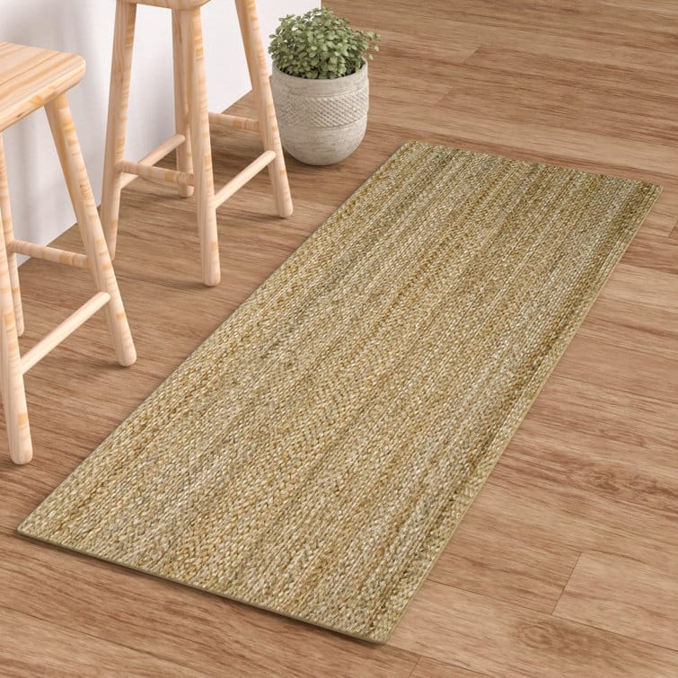 Jute Hand Braided Zigzag Stitch Natural Fibers Farmhouse Style Area Rug