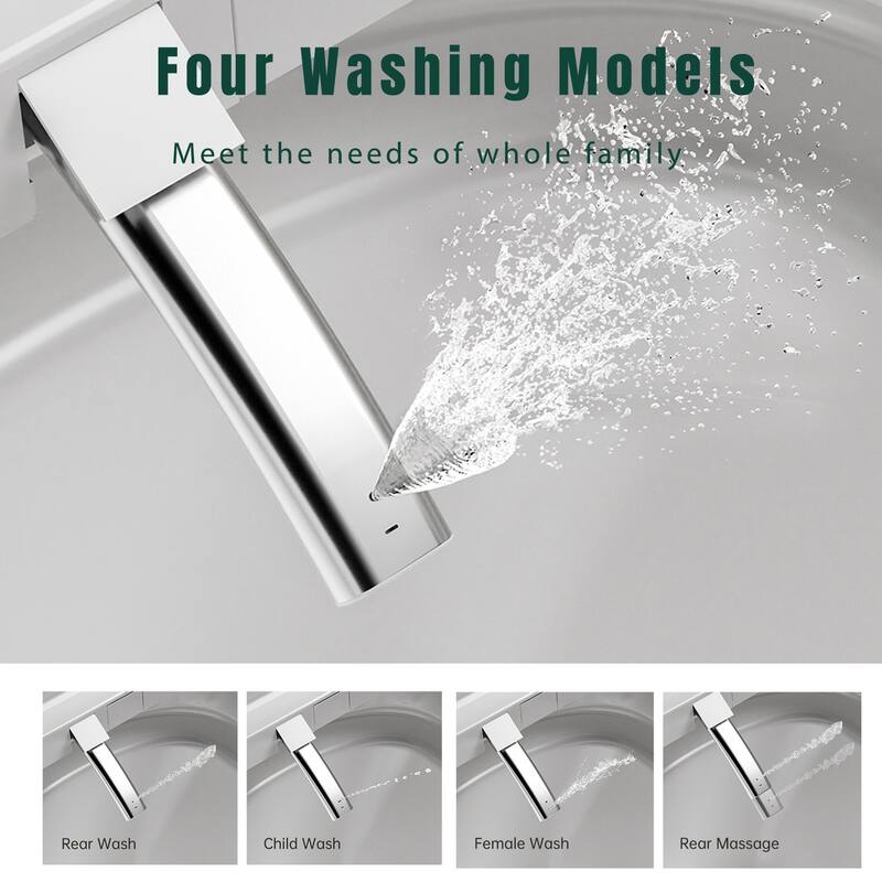 Square Smart Toilet with Built In Tank. Foot Sensor Lid. Auto Flush. Heated Bidet Seat. LED Display. Remote