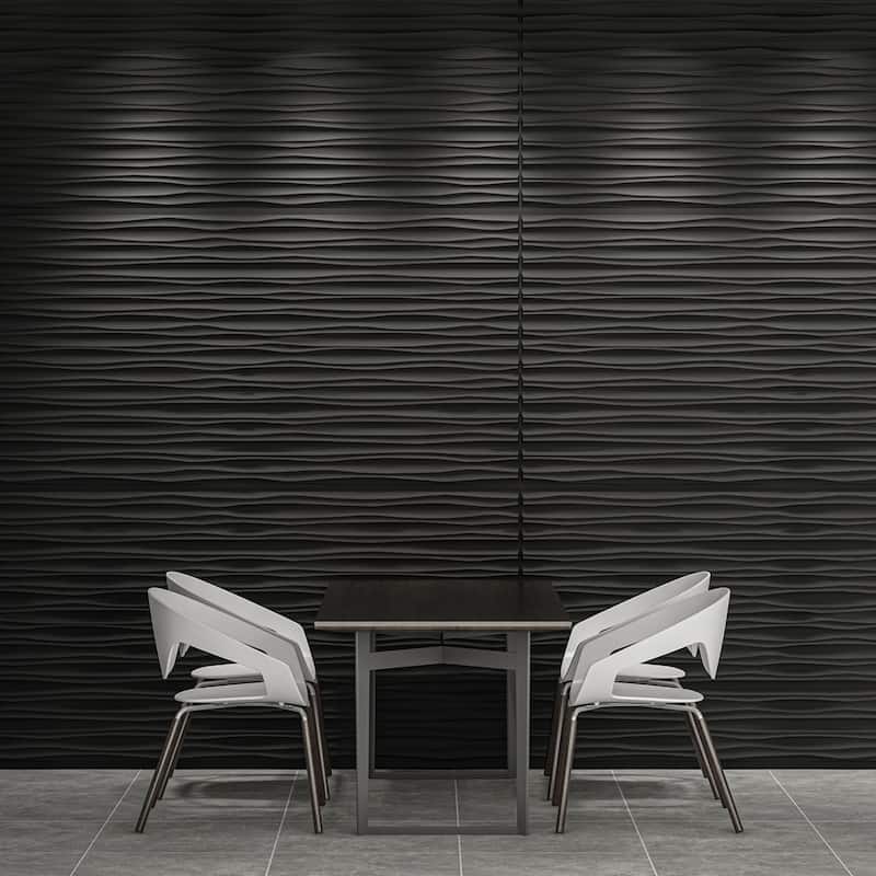 Art3d 47.2X23.6 in PVC 3D Wall Panels for Interior Wall Decor,Textured Wavy Wall Panels, 46.2 SF, 6-Sheet - 47.2x23.6 in