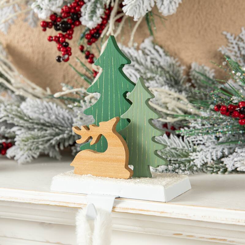 Glitzhome 14.5"L Christmas Metal MERRY CHRISTMAS Stocking Holder