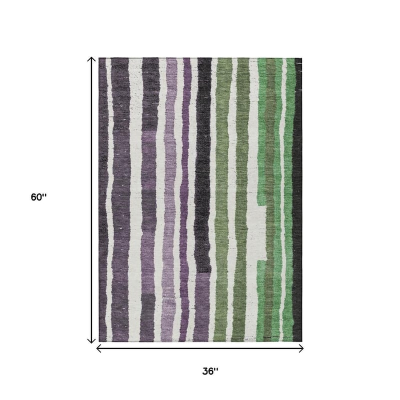 HomeRoots Striped Transitional Rectangle Outdoor Rug