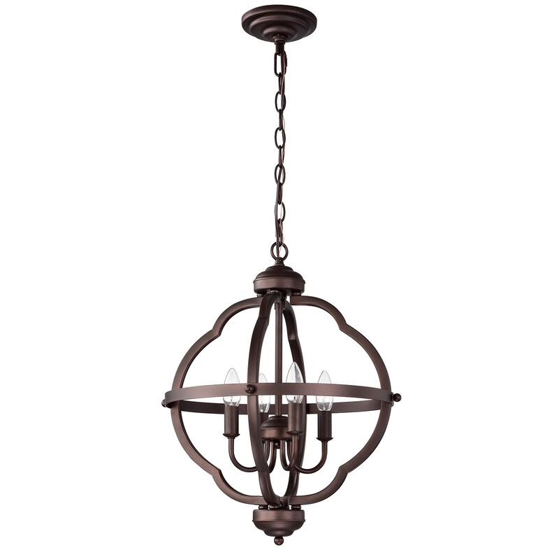 Farmhouse 4-Light Candelabra Pendant Lighting Oil Rubbed Bronze - 17.25*17.25*21-93