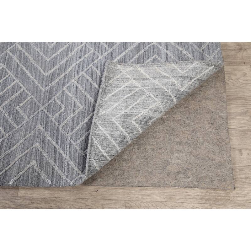 Grey Geometric Modern Moroccan Oriental Area Rug Wool Hand-knotted - 5'1" x 7'10"