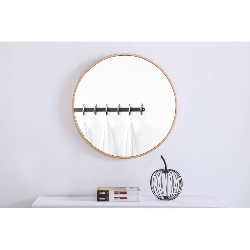 Strick & Bolton Prine 24-inch Metal Frame Round Mirror