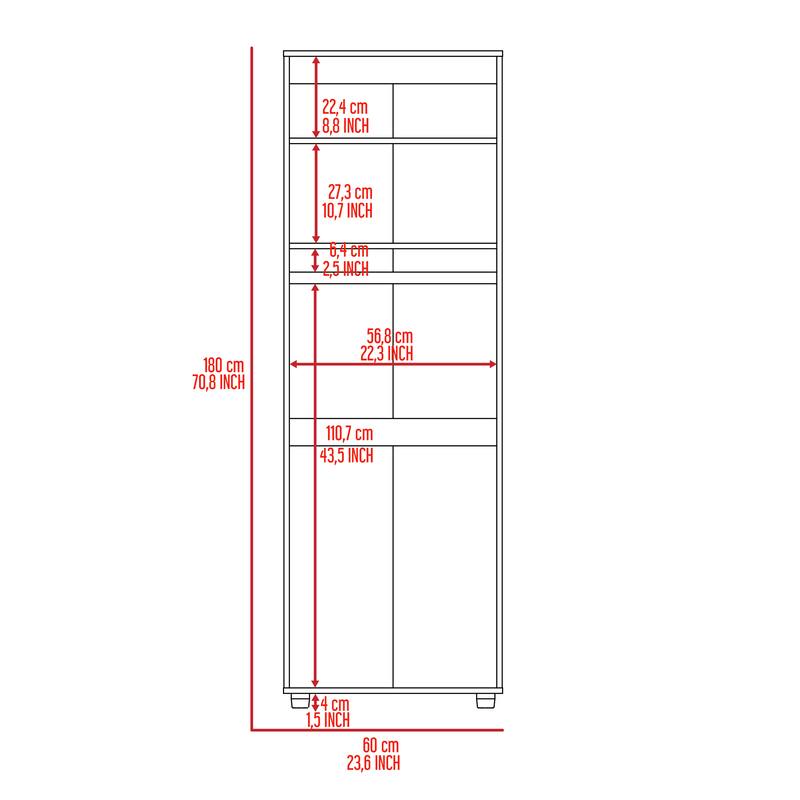 2-Shelf Rectangle Armoire