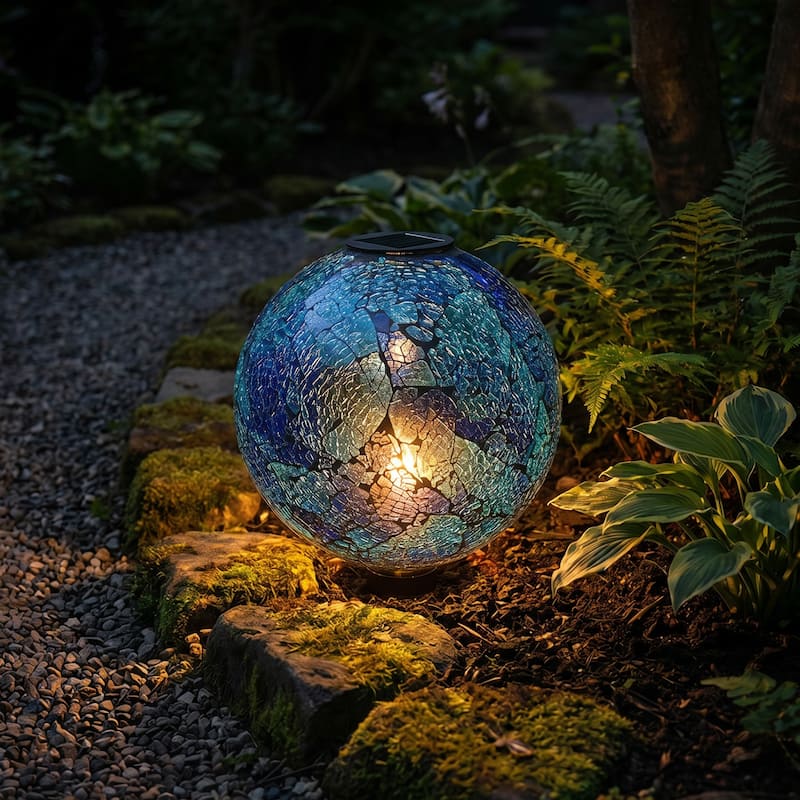 Sunnydaze 10-Inch Solar Glass Gazing Garden Globe