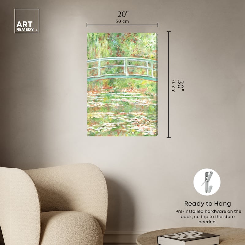 Art Remedy The Garden Gallery Wrapped Impressionism 1 Piece Canvas Wall Art /Monet And Van Gogh Inspired Art