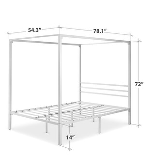 Four Poster Canopy Platform Bed Frame