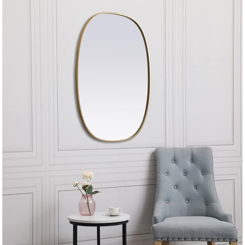 Indigo Home Metal Frame Oval Mirror 30x40 Inch