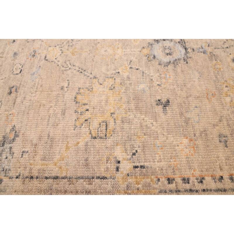 ECARPETGALLERY Hand-knotted Modern Oushak Light Grey Wool Rug - 4'1 x 5'9
