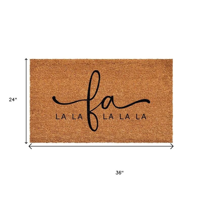 HomeRoots 24" X 36" Brown And Black Christmas Outdoor Coir Door Mat - 24.00' X '36.00