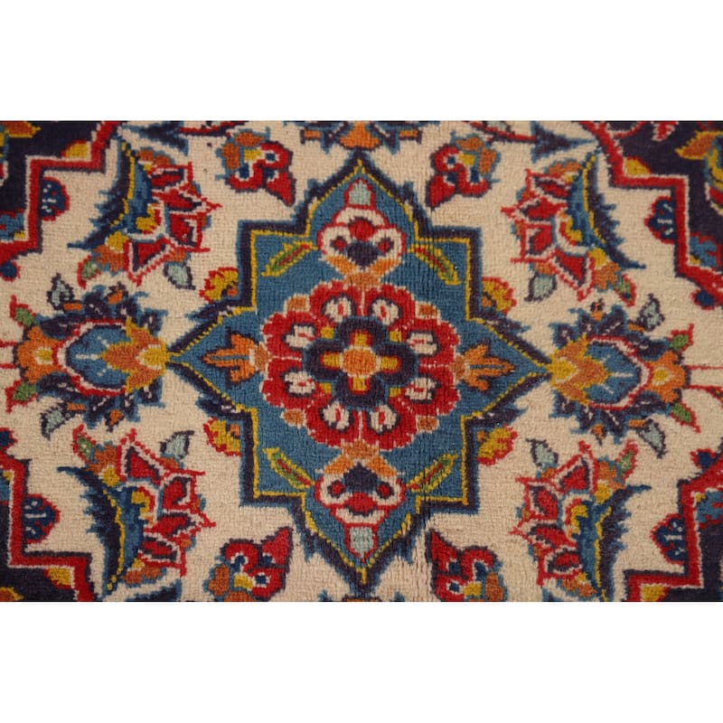 Traditional Kashan Vintage Persian Area Rug Handmade Wool Carpet - 9'8" x 13'2"