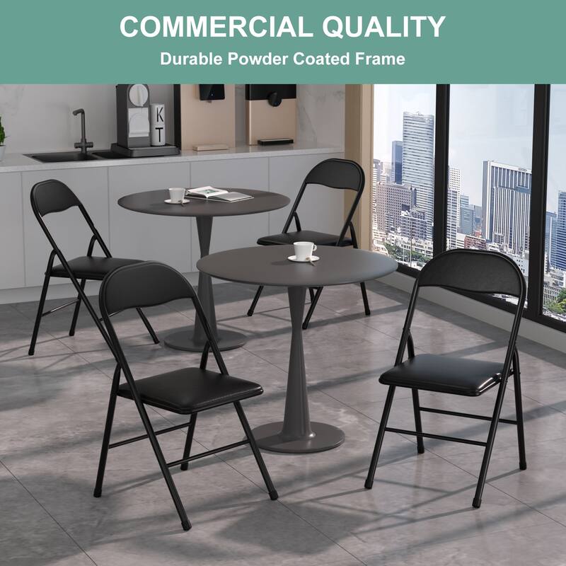 Faux Leather Padded Stackable Folding Chair Folding Chair Set