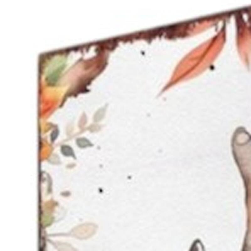 HomeRoots 42" White Brown Orange And Green Solid Wood Deer Garden Stake