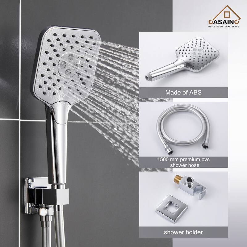 Wall-mounted rain shower faucet with pressure balanced valve