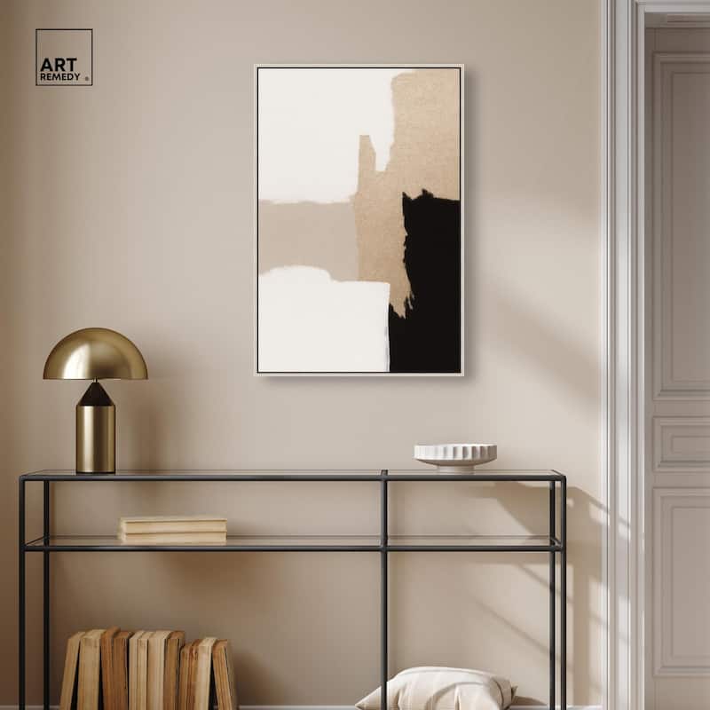 Beige and Black III Canvas by Art Remedy