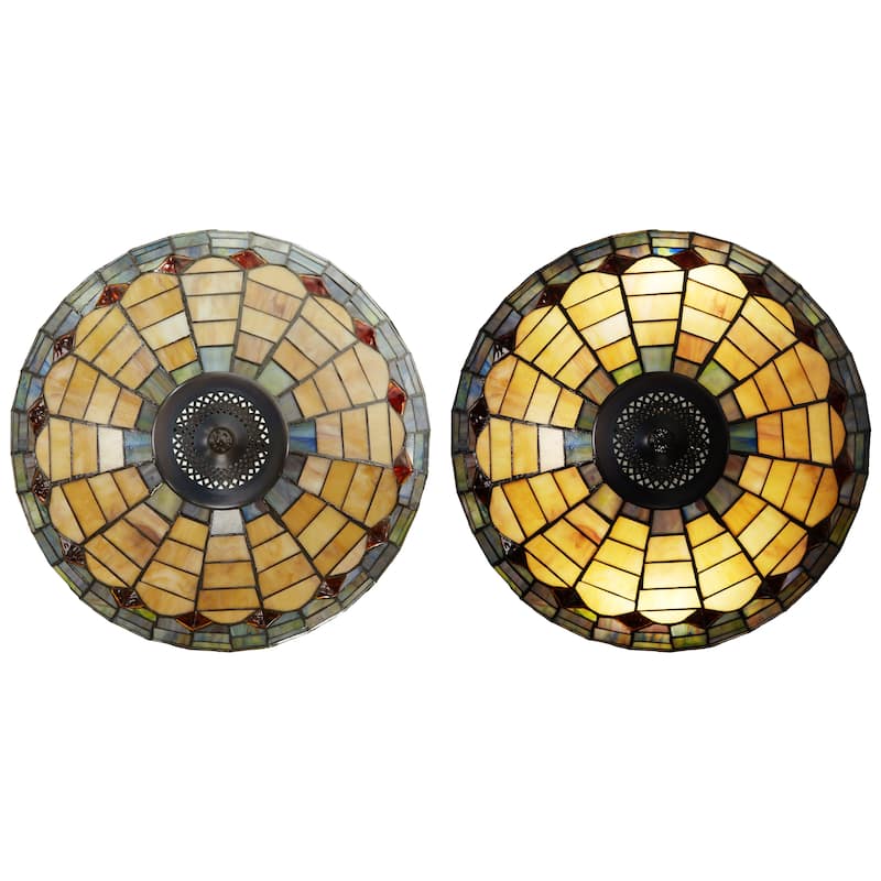 Victoria River of Goods Multicolor Stained Glass Dome Shade 62.25-Inch Floor Lamp - 18" x 18" x 62.25"