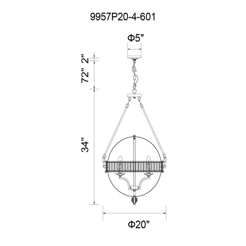 Arkansas 4 Light Chandelier With Chrome Finish