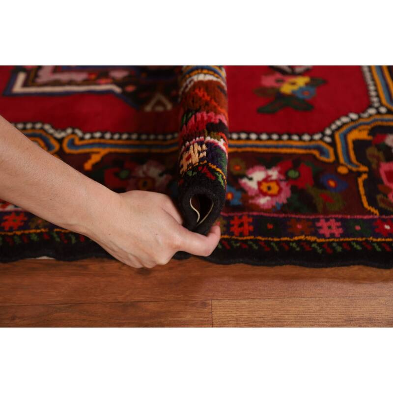 Hand Knotted Oriental 100% Wool Carpet Traditional Medallion Red Bakhtiari Area Rug - 4' 7'' X 3' 6''