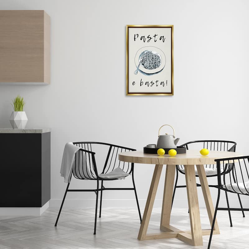 Stupell Pasta e Basta Meal Framed Floater Canvas Wall Art Design By Andreas Magnusson