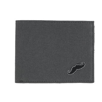 Perry Ellis Mens Mustache Bifold Wallet, Grey, One Size - One Size