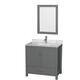 Option Dark Gray / White Carrara Marble Top / Brushed