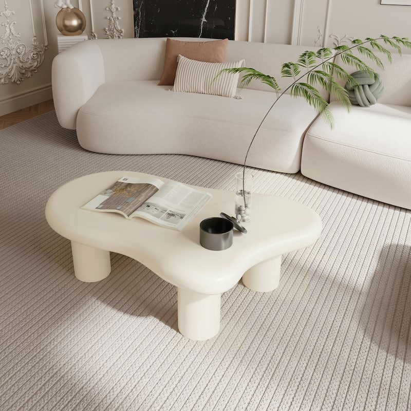 40 Inch Black Cloud Shaped Coffee Table