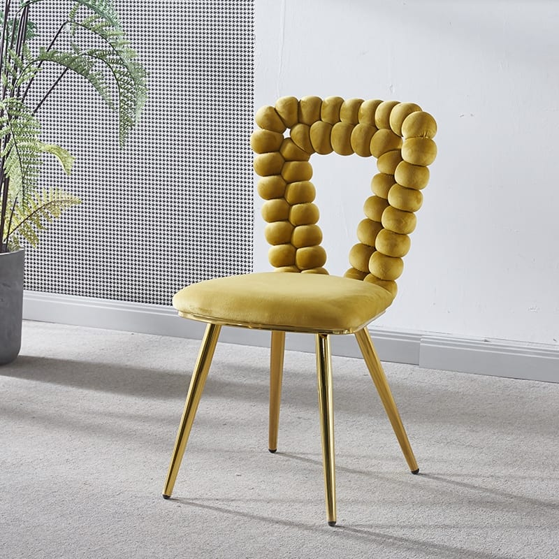 Modern Chair(set of 2 ) with Iron Tube Legs, Soft Cushions and Comfortable Backrest, Suitable for Dining Room, Living Room