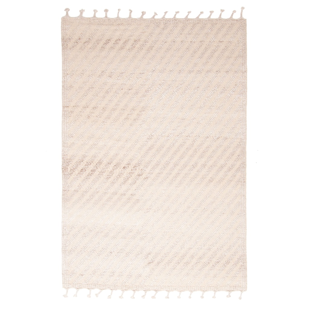 ECARPETGALLERY Braid weave Sienna Beige Wool Rug - 5'1 x 7'5