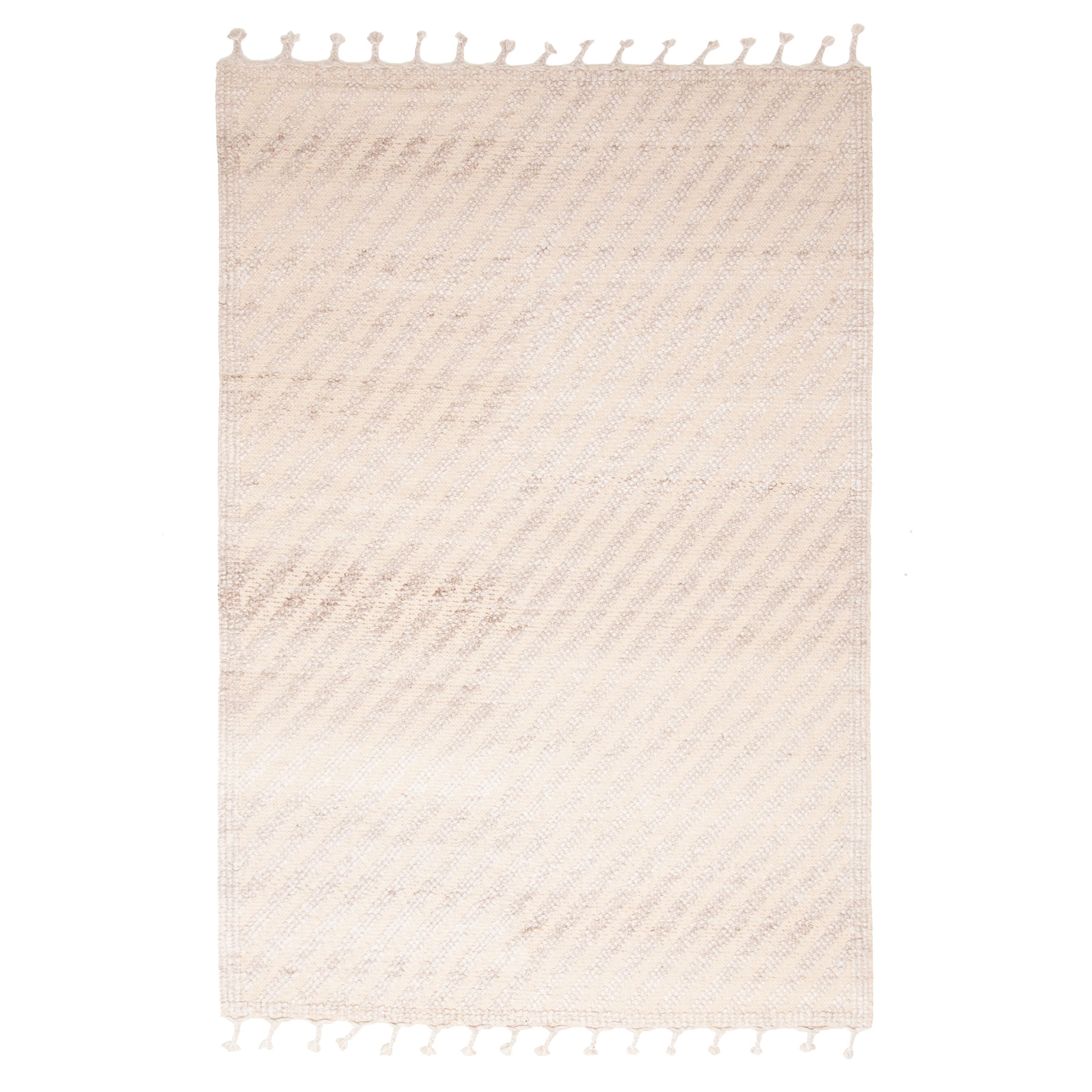 ECARPETGALLERY Braid weave Sienna Beige Wool Rug - 5'1 x 7'5