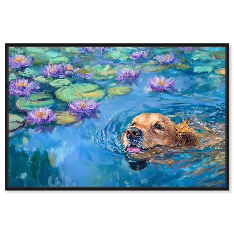 Watery Wag II Canvas by Art Remedy - Black - 45" x 30"