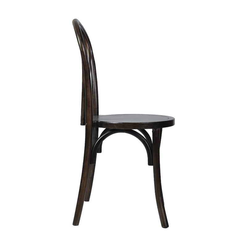 Commercial Solid Wood Stackable Dining Chair with Fixed Floor Glides - 18.5"D x 16.5"W x 35.5"H