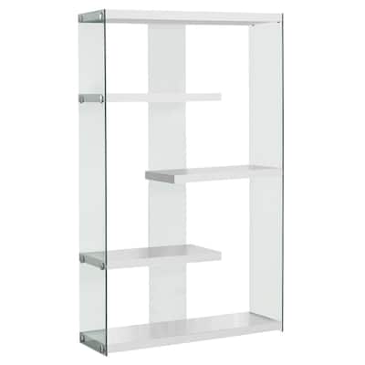 69-Inch High Corner Ladder Bookcase with 3 Shelves and Bottom Storage Drawer in Espresso Brown Finish - 60
