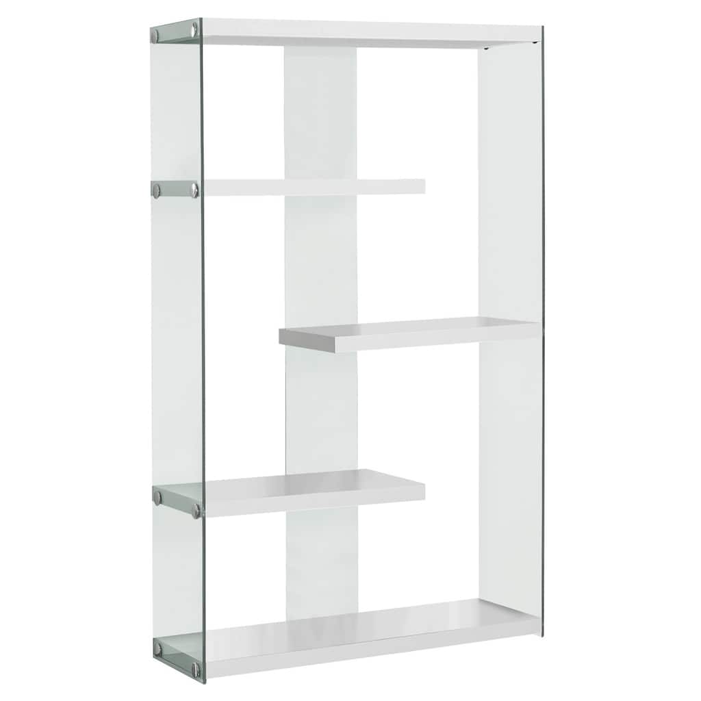 69-Inch High Corner Ladder Bookcase with 3 Shelves and Bottom Storage Drawer in Espresso Brown Finish - 60