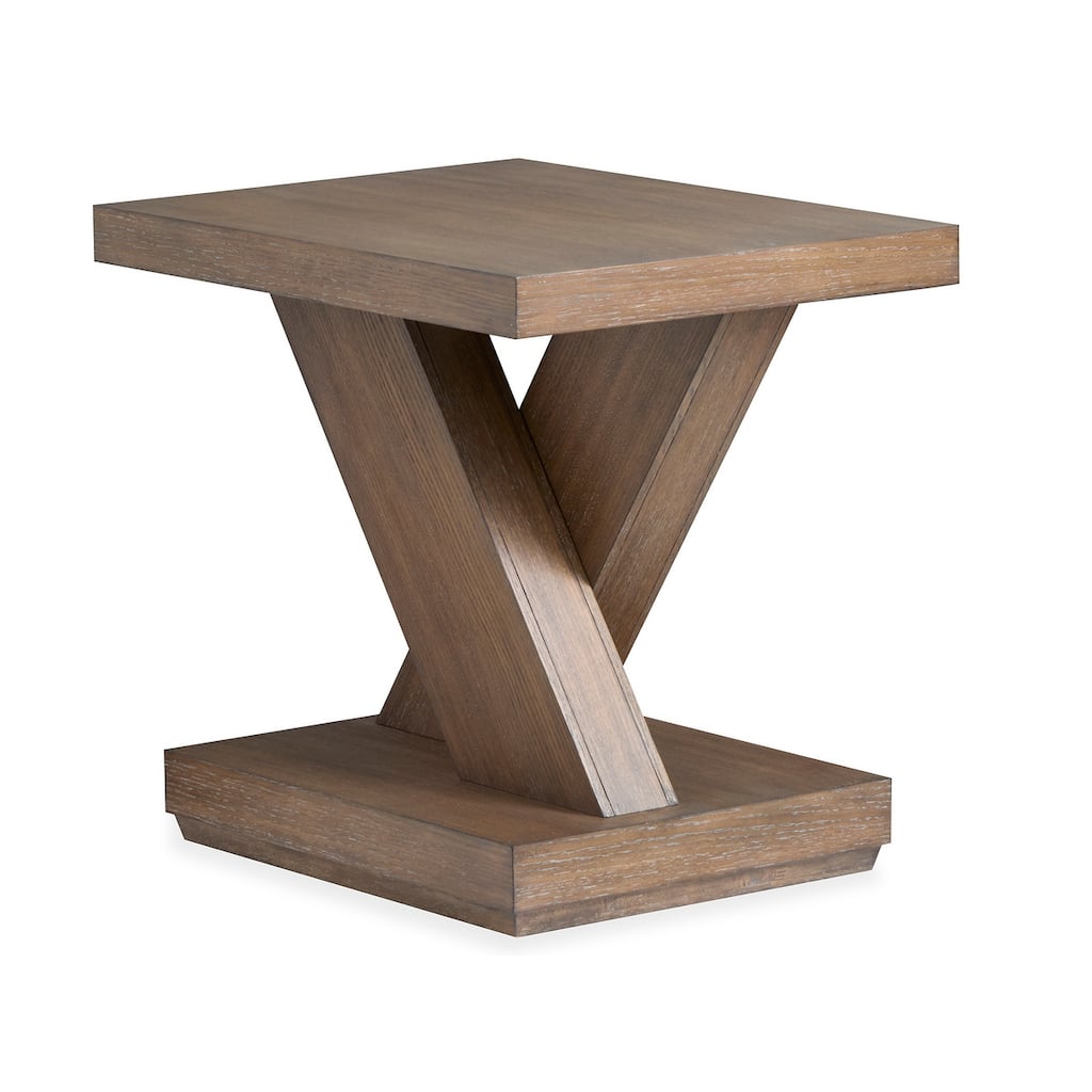 Magnussen Home Lansbury Antique Wheat Rectangular End Table - 20''W x 26''D x 24''H