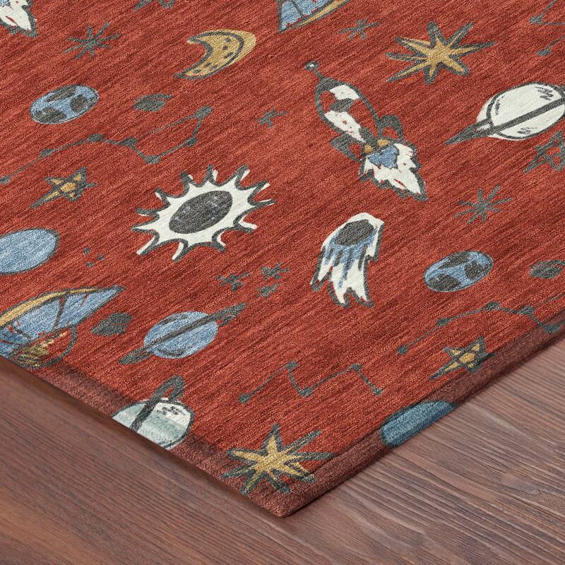 Machine Washable Indoor/ Outdoor Spaceship Chantille Rug