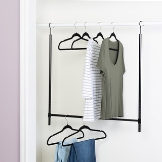 Black Steel Hanging Closet Rod for Additional Clothes Storage - On Sale ...