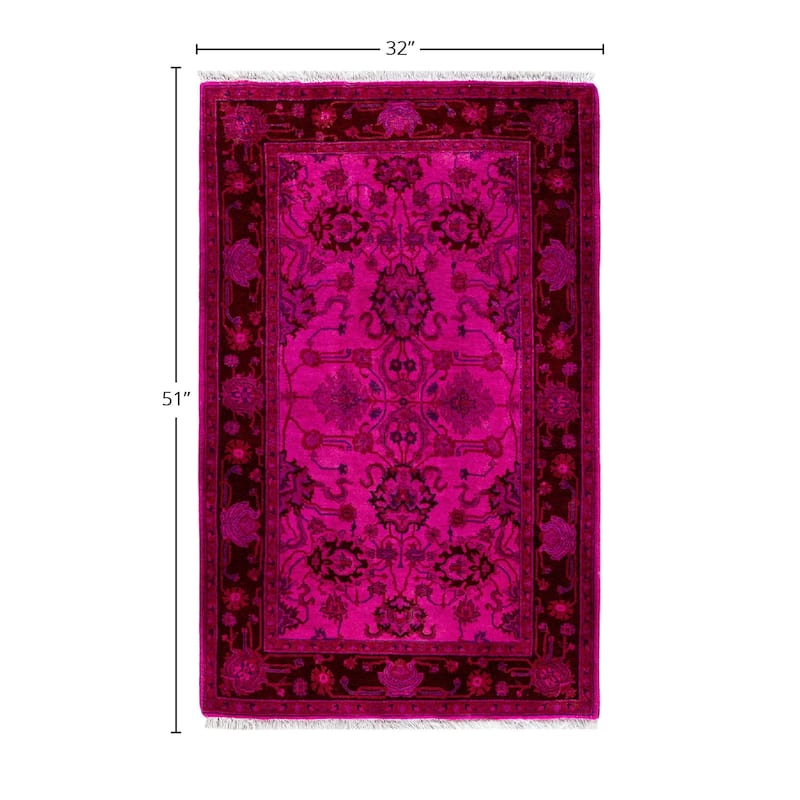 Contemporary Overdyed Wool Hand Knotted Area Rug - 2' 8" x 4' 3"